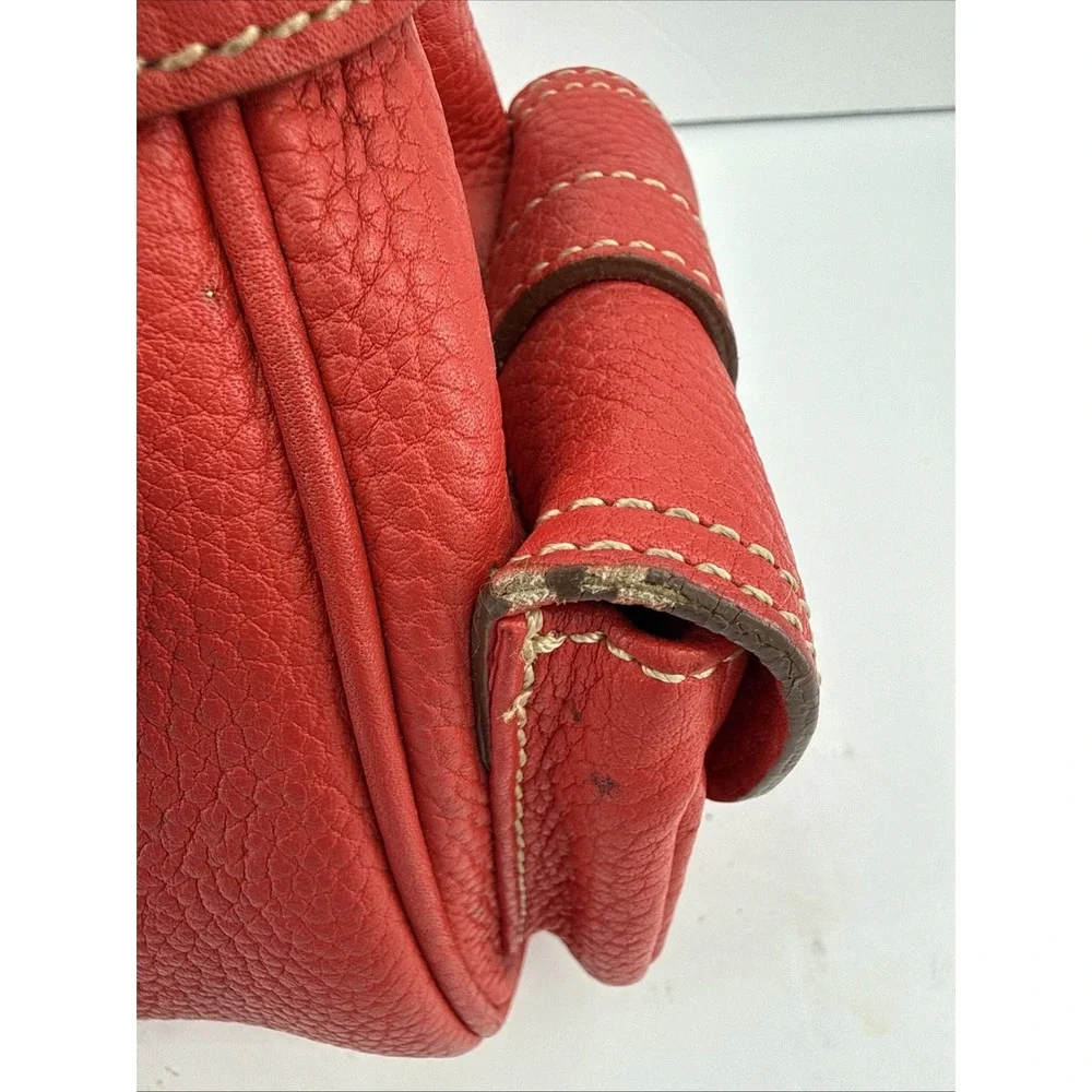 Dooney & Bourke Red Pebbled Leather Purse Satchel Bag